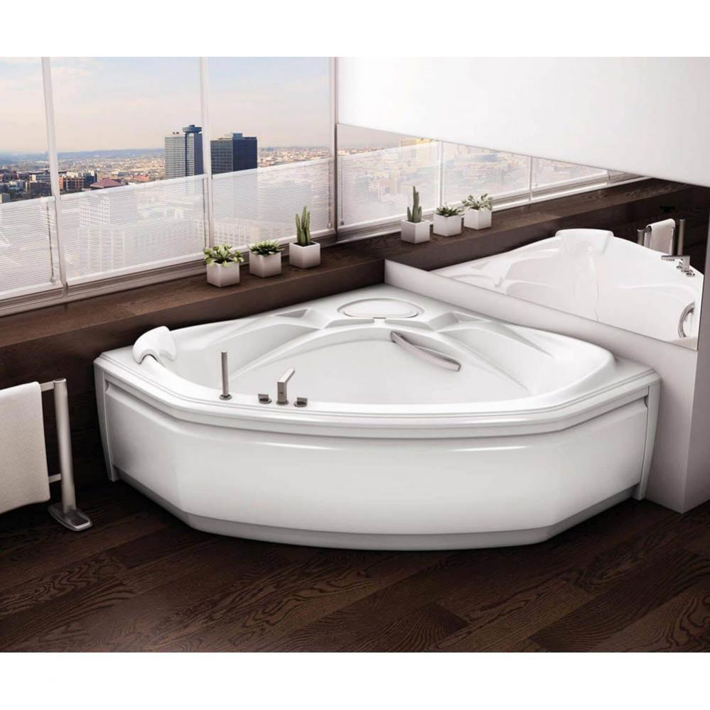 Infinity 60 in. x 60 in. Corner Bathtub with Aerofeel System Center Drain in White
