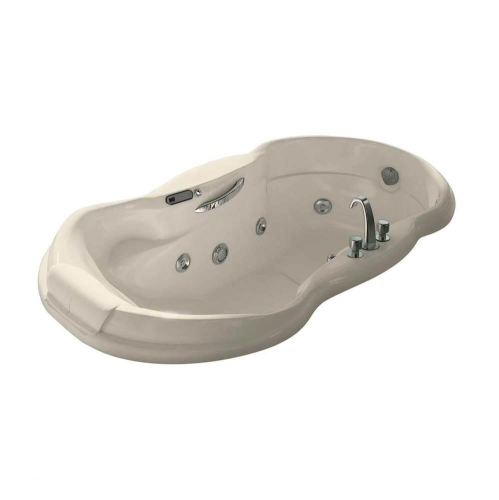 Palace 71.5 in. x 37.25 in. Drop-in Bathtub with Combined Hydromax/Aerofeel System End Drain in Bo