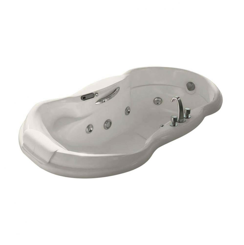 Palace 71.5 in. x 37.25 in. Drop-in Bathtub with Aerofeel System End Drain in Biscuit