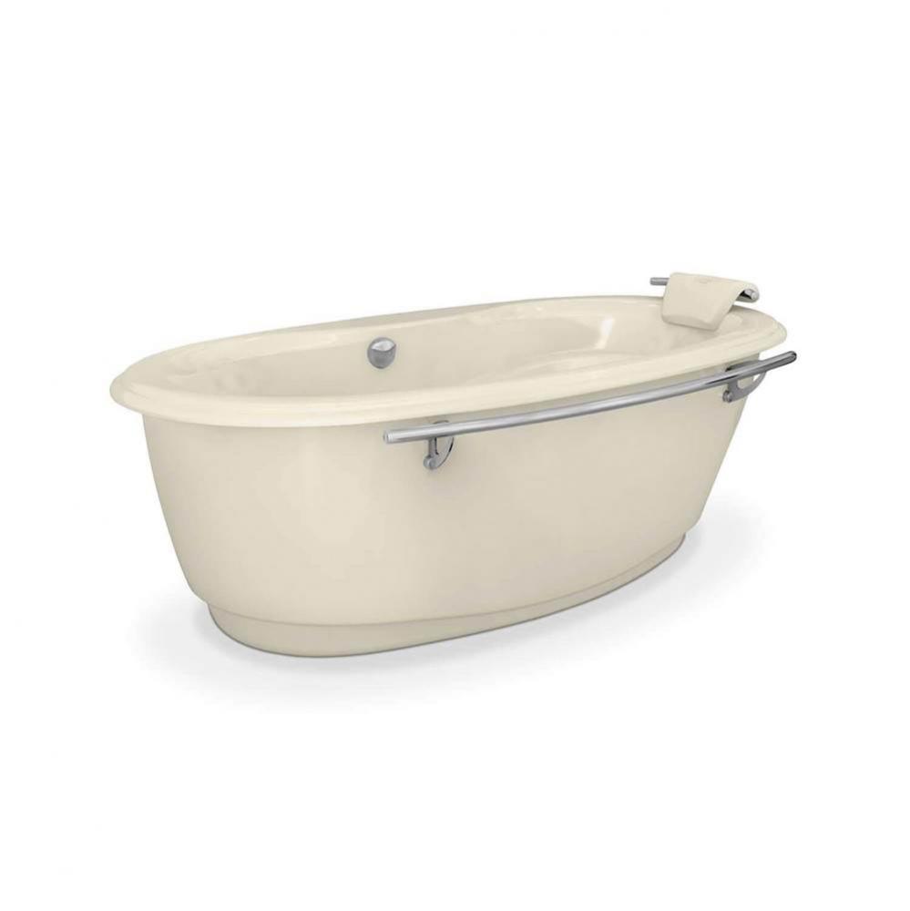Souvenir With Apron 71.75 in. x 43.625 in. Freestanding Bathtub with Center Drain in Bone