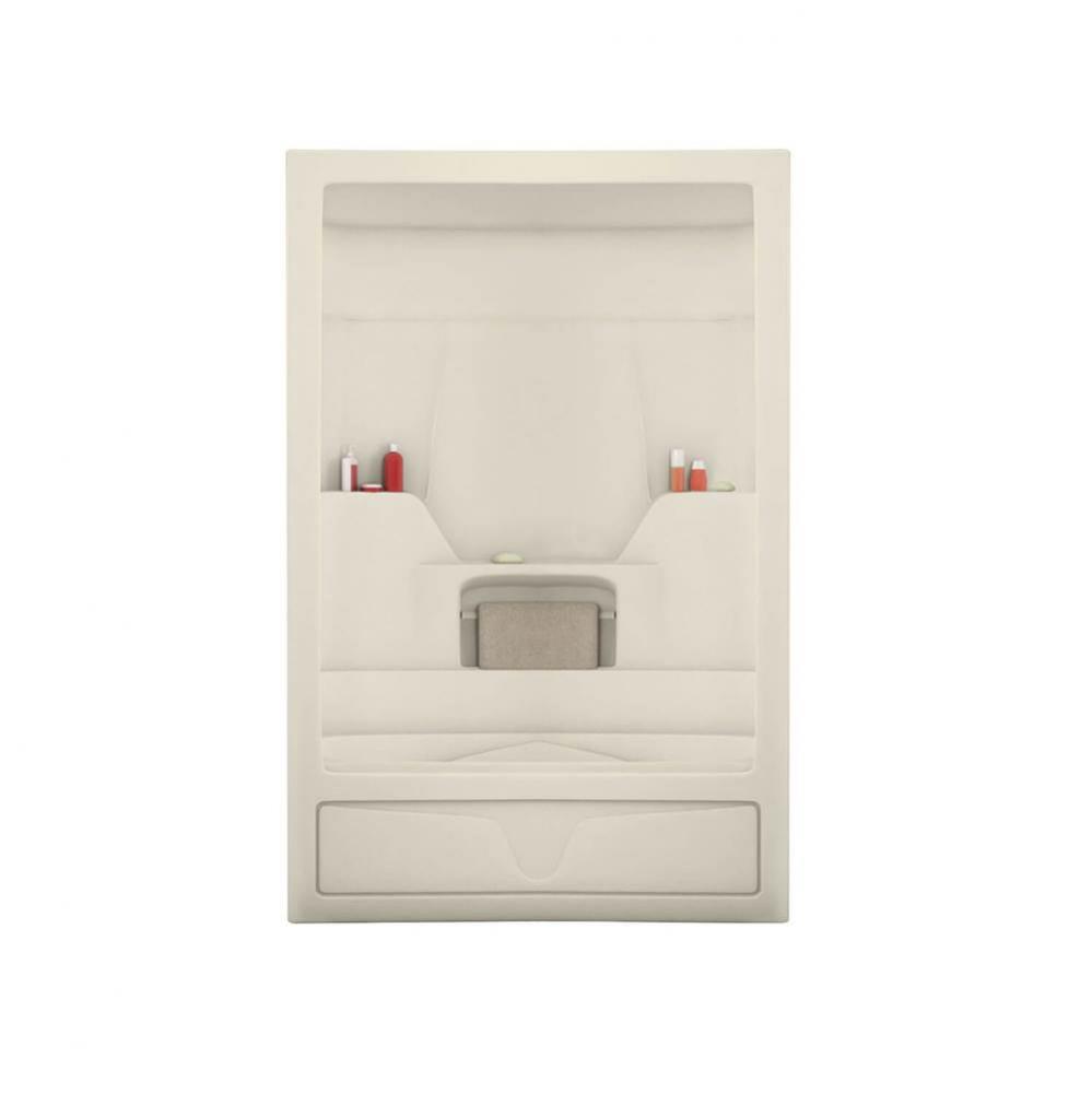 Aspen 59.5 in. x 30.625 in. x 84.75 in. 1-piece Tub Shower with 10 microjets Right Drain in Bone