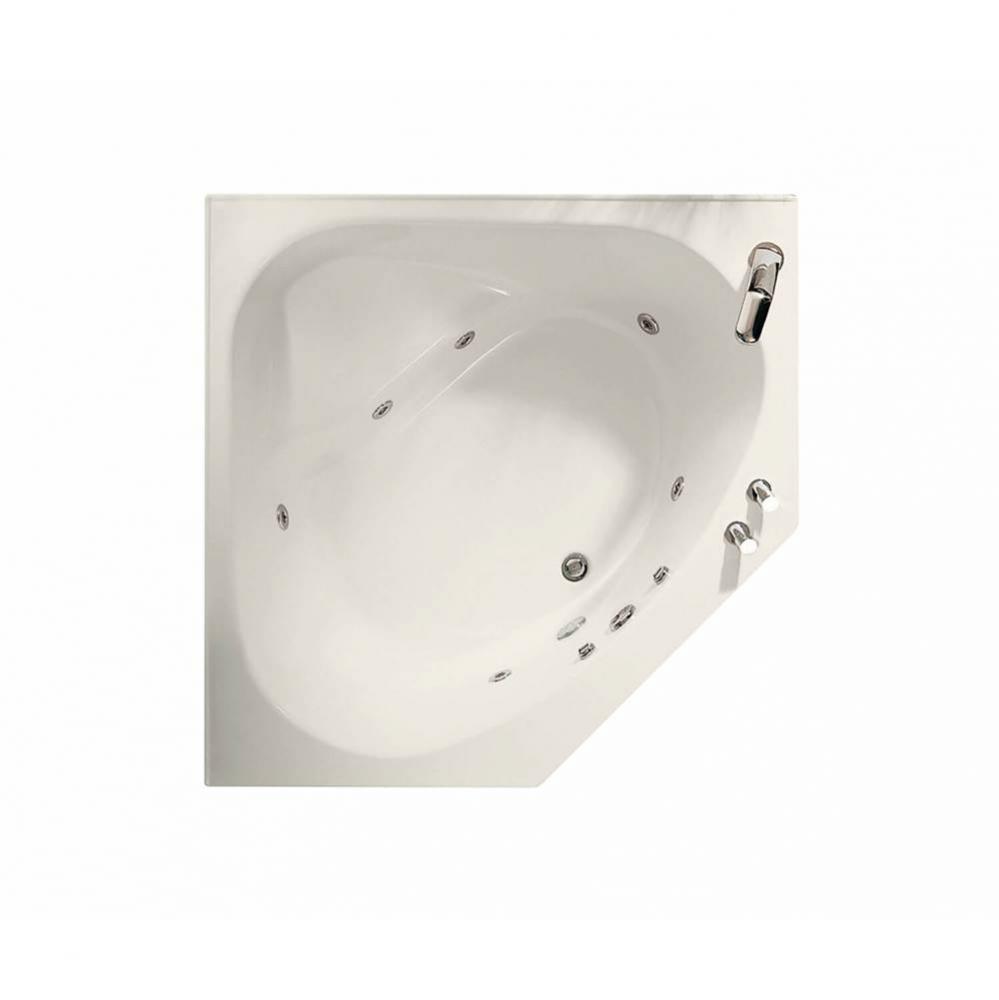Tandem 59.5 in. x 59.5 in. Corner Bathtub with Whirlpool System With tiling flange, Center Drain D