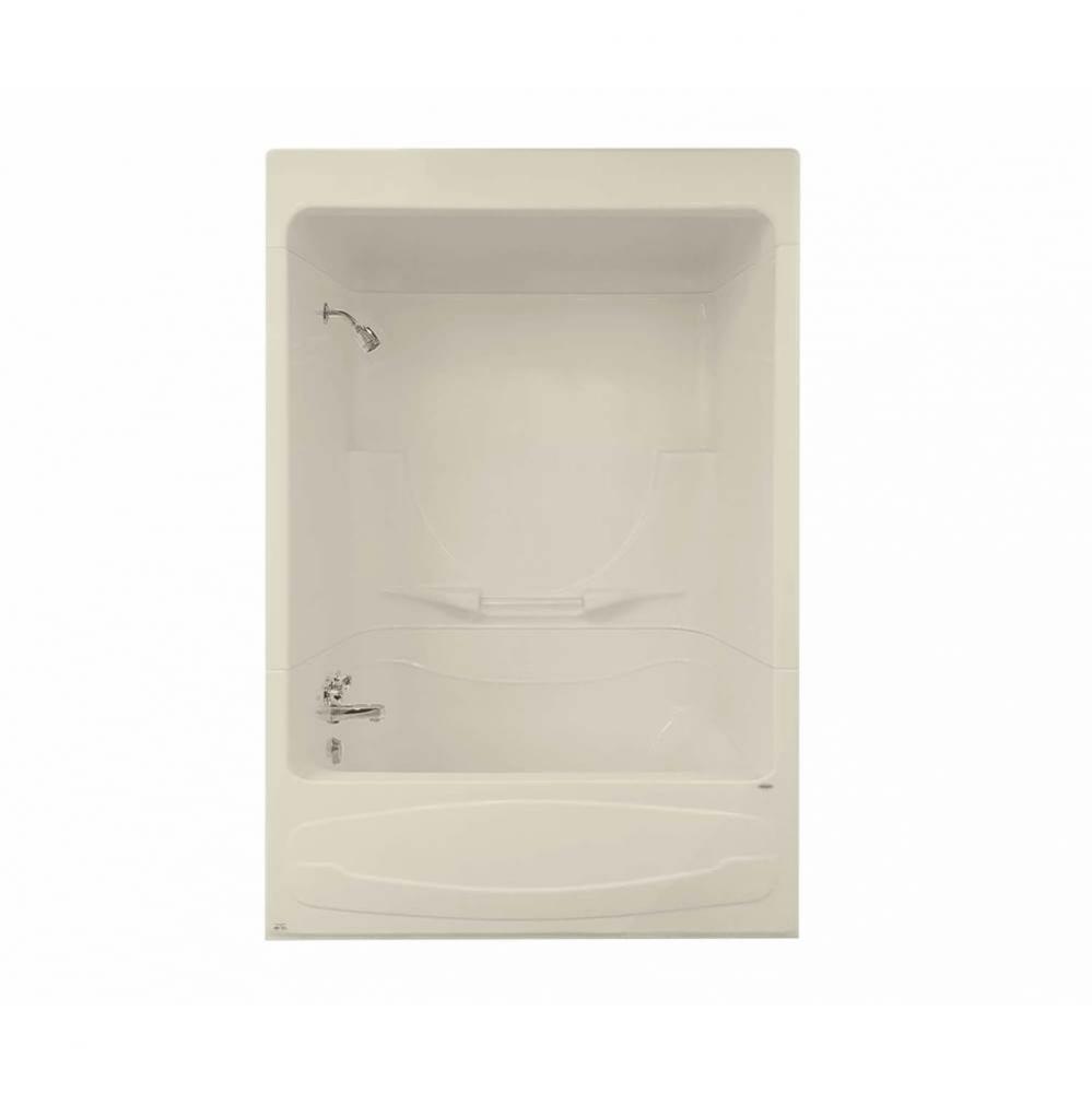 Figaro I 59.25 in. x 31.5 in. x 84.625 in. 1-piece Tub Shower with Right Drain in Bone