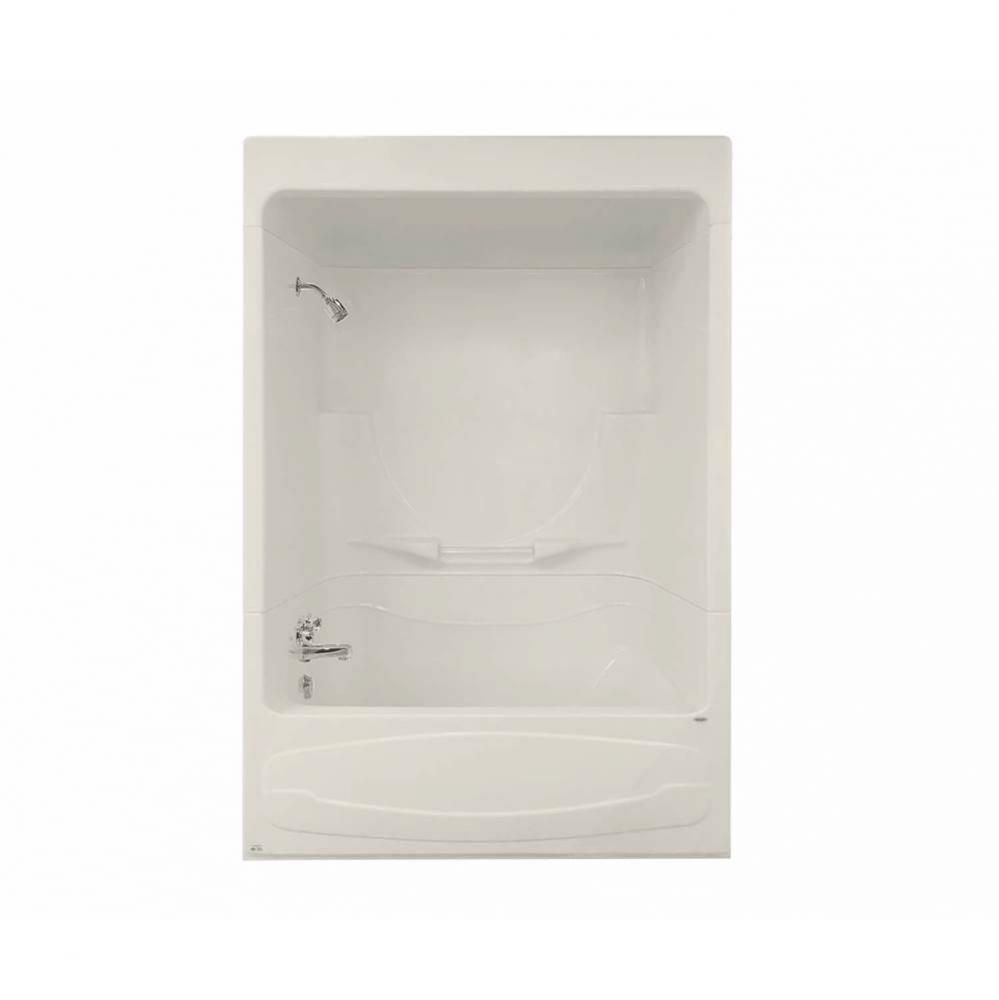 Figaro I 59.25 in. x 33 in. x 84.63 in. 3-piece Tub Shower with 10 microjets Left Drain in Biscuit