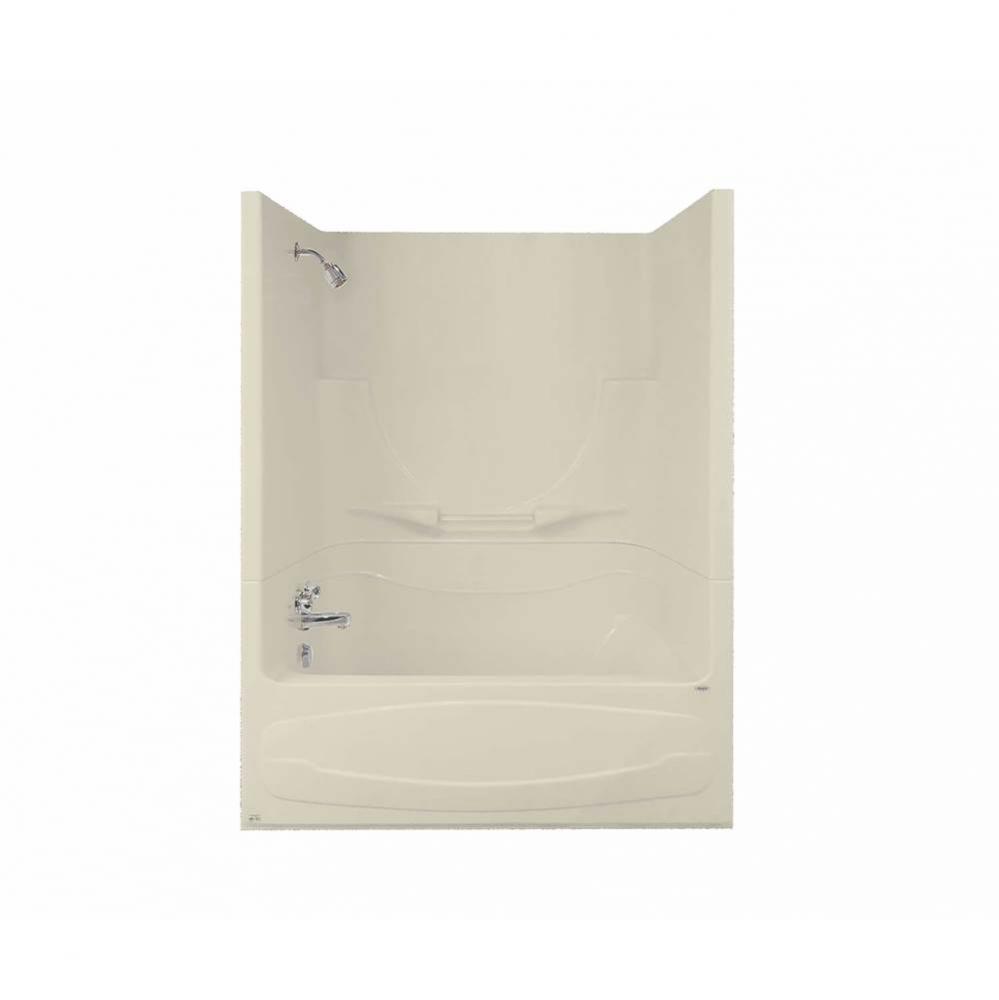 Figaro II 59.25 in. x 33 in. x 74.5 in. 2-piece Tub Shower with 10 microjets Right Drain in Bone