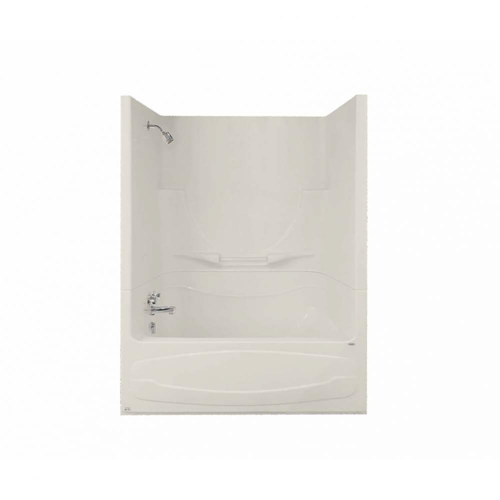 Figaro II 59.25 in. x 33 in. x 74.5 in. 2-piece Tub Shower with Right Drain in Biscuit