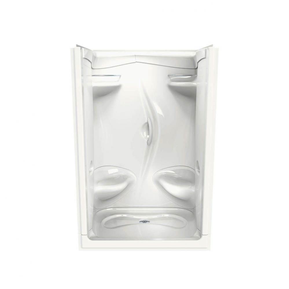 Stamina 48-II 51 in. x 35.75 in. x 76.375 in. 1-piece Shower with Left Seat, Center Drain in White