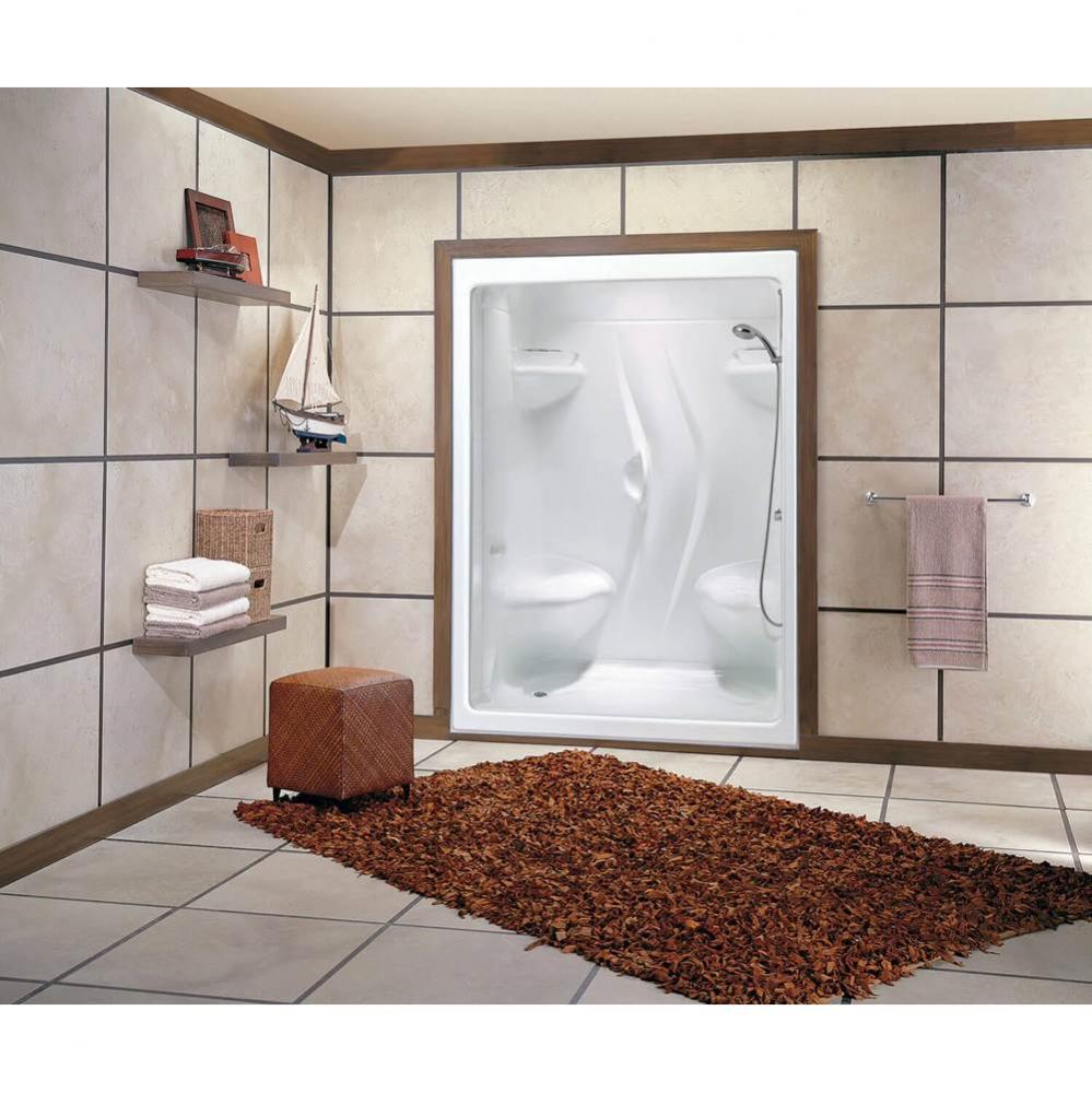 Stamina 60-I 59.5 in. x 35.75 in. x 85.25 in. 1-piece Shower with Two Seats, Left Drain in White