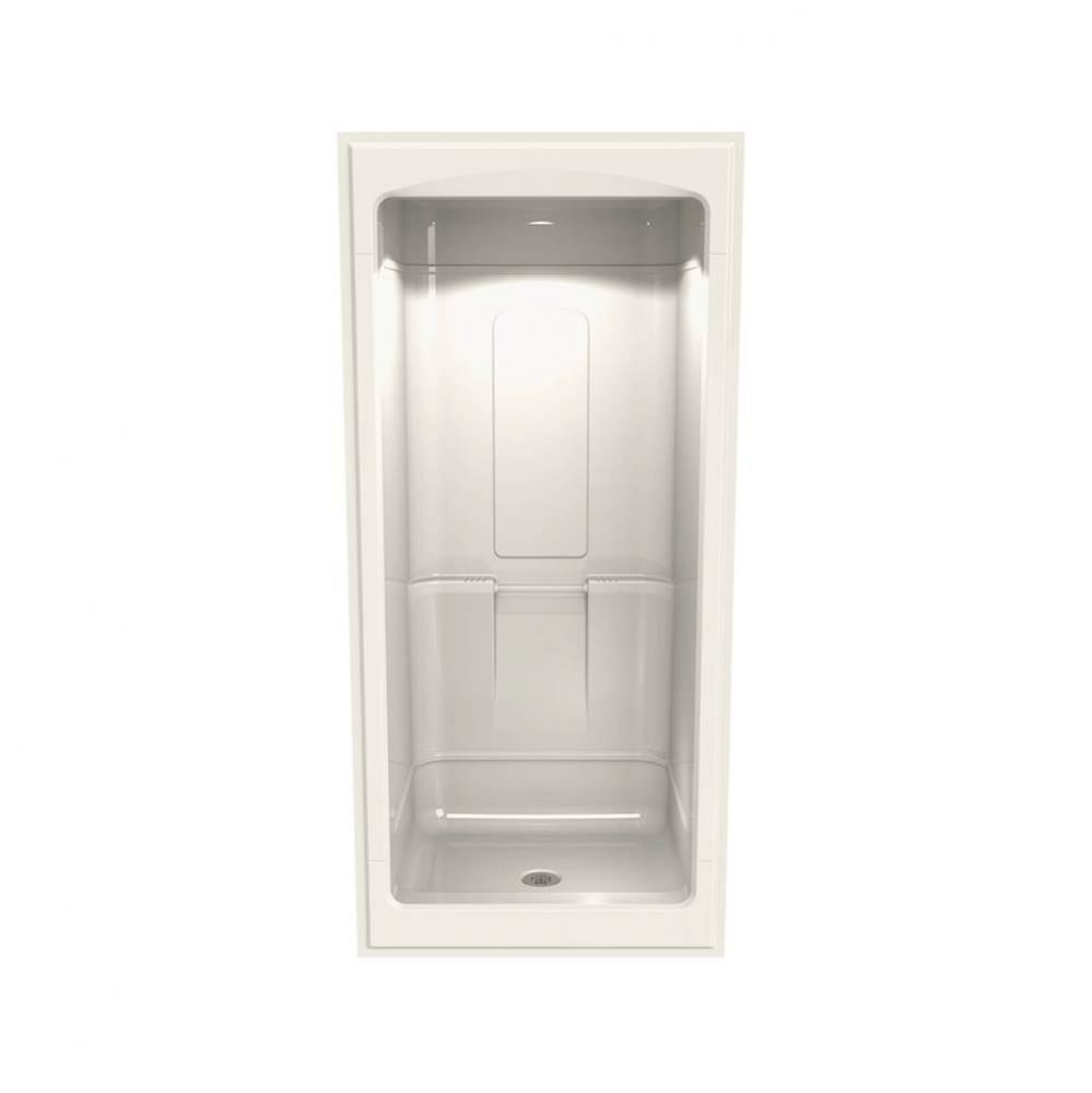Primo 39 in. x 32.25 in. x 84.625 in. 1-piece Shower with No Seat, Center Drain in Biscuit