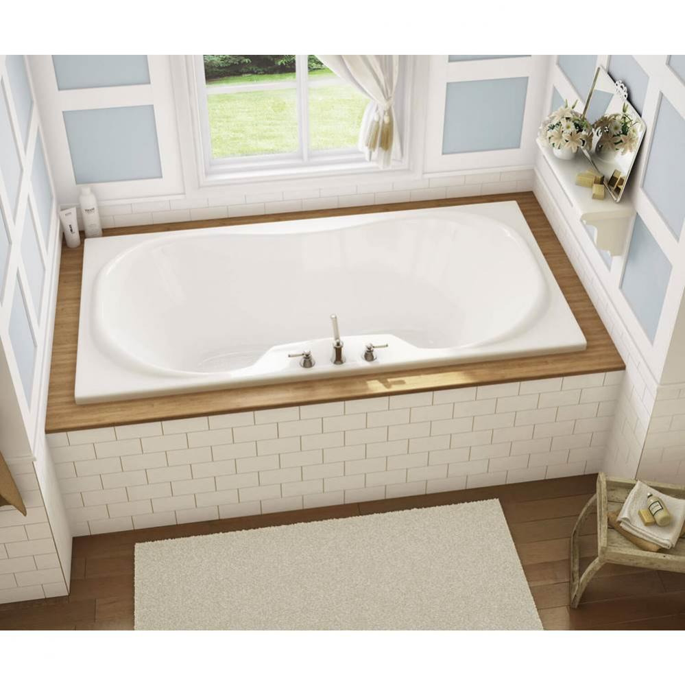 Cambridge 71.5 in. x 35.75 in. Drop-in Bathtub with 10 microjets System Center Drain in White