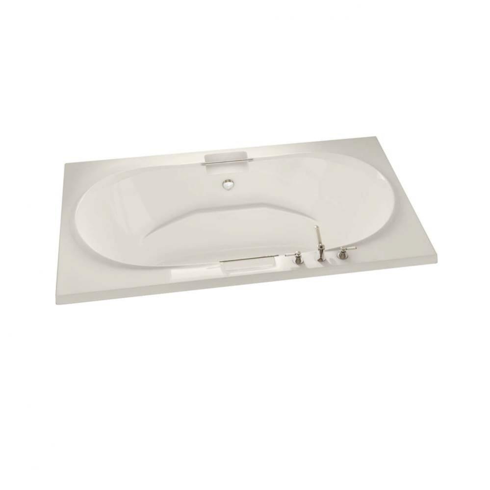 Antigua 71.75 in. x 41.75 in. Drop-in Bathtub with Hydrosens System Center Drain in Biscuit