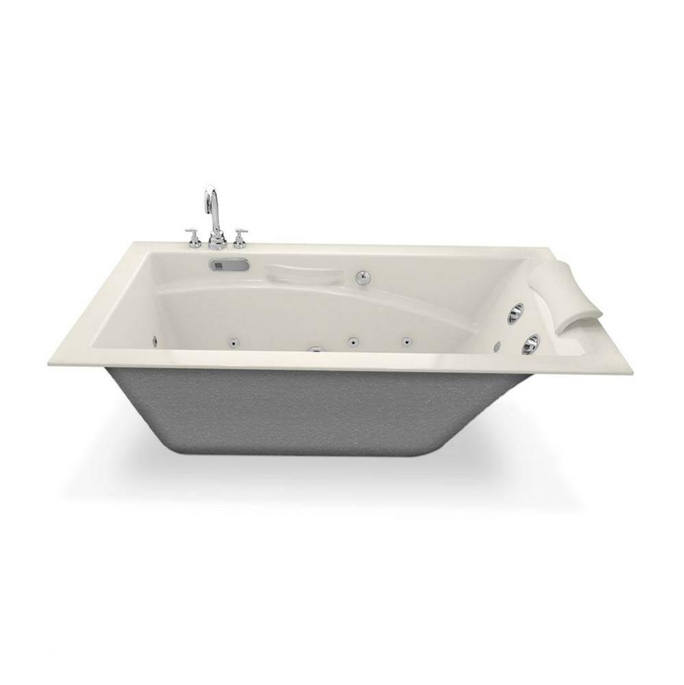 Optik 65.75 in. x 36 in. Alcove Bathtub with Combined Hydrofeel/Aerofeel System Right Drain in Bis