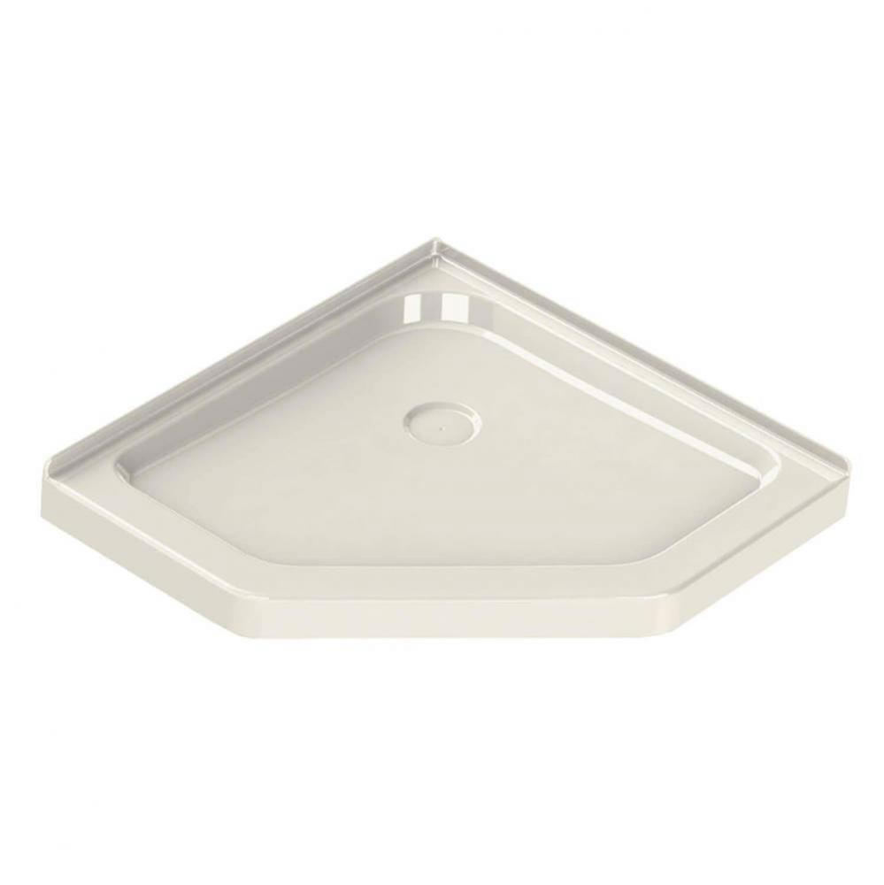 NA 40.125 in. x 40.125 in. x 4.125 in. Neo-Angle Corner Shower Base with Center Drain in Biscuit