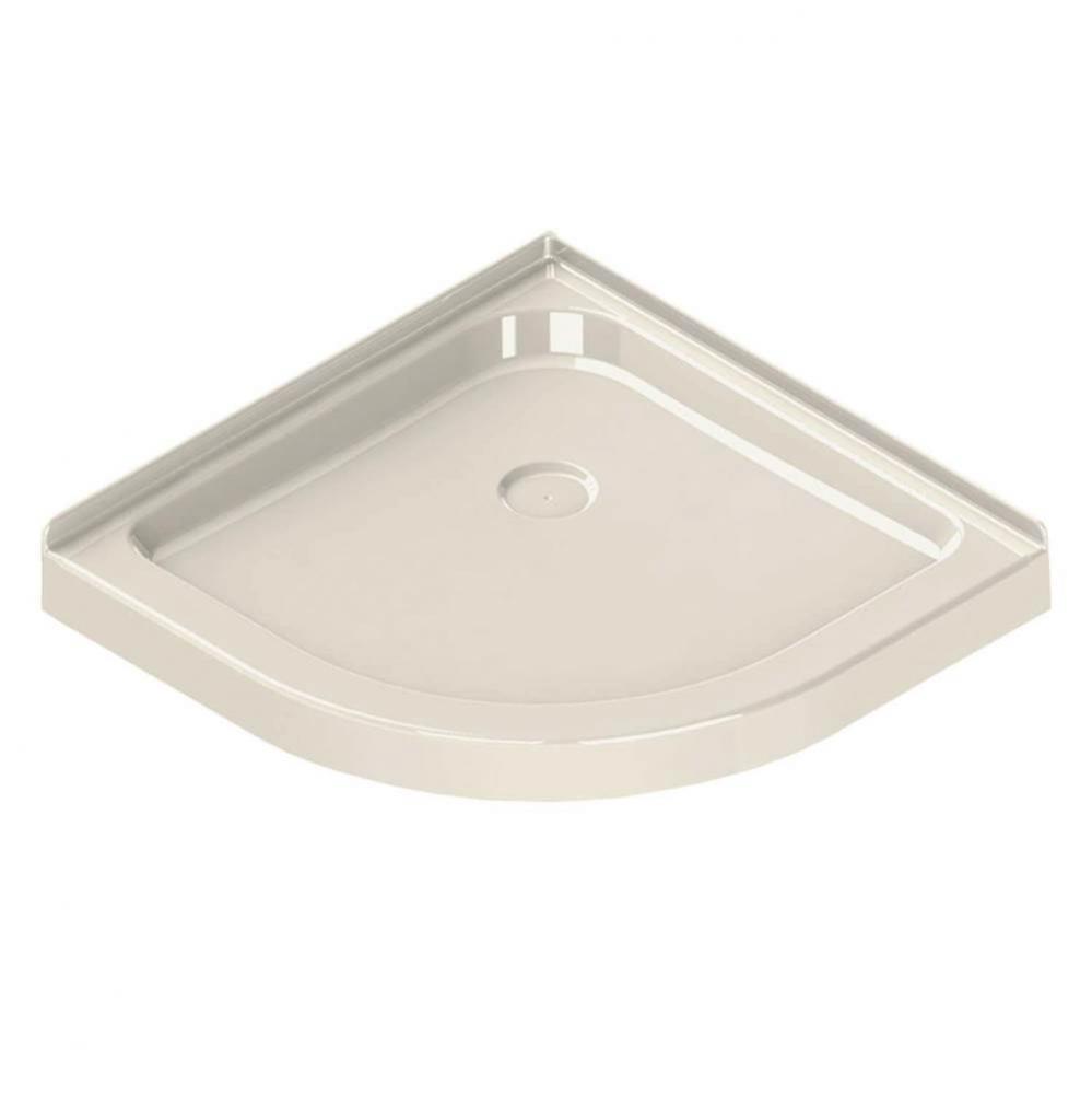 NR 32.125 in. x 32.125 in. x 4.125 in. Neo-Round Corner Shower Base with Center Drain in Biscuit