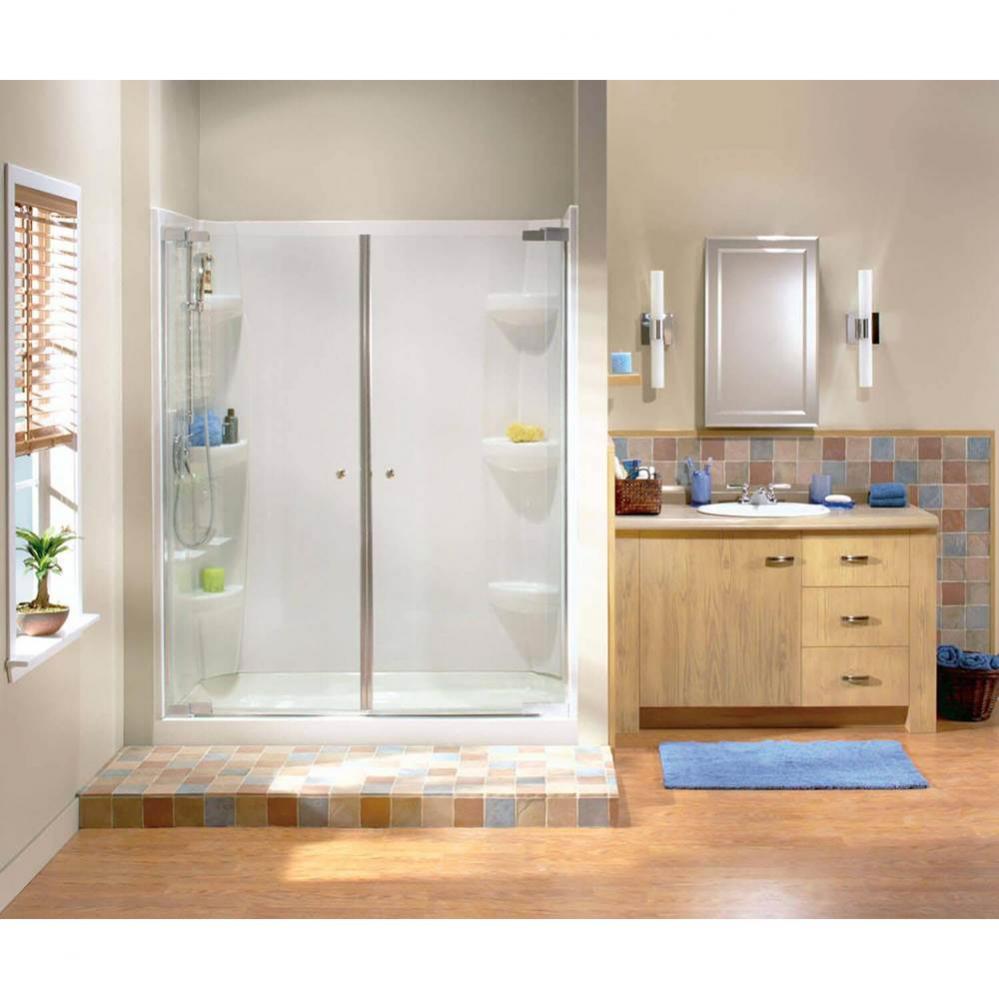 MAAX 47.75 in. x 32.125 in. x 4.125 in. Rectangular Alcove Shower Base with Center Drain in White