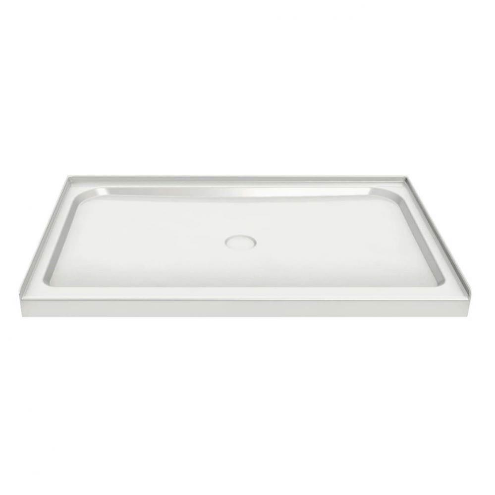 MAAX 41.75 in. x 34.125 in. x 4.125 in. Rectangular Alcove Shower Base with Center Drain in White