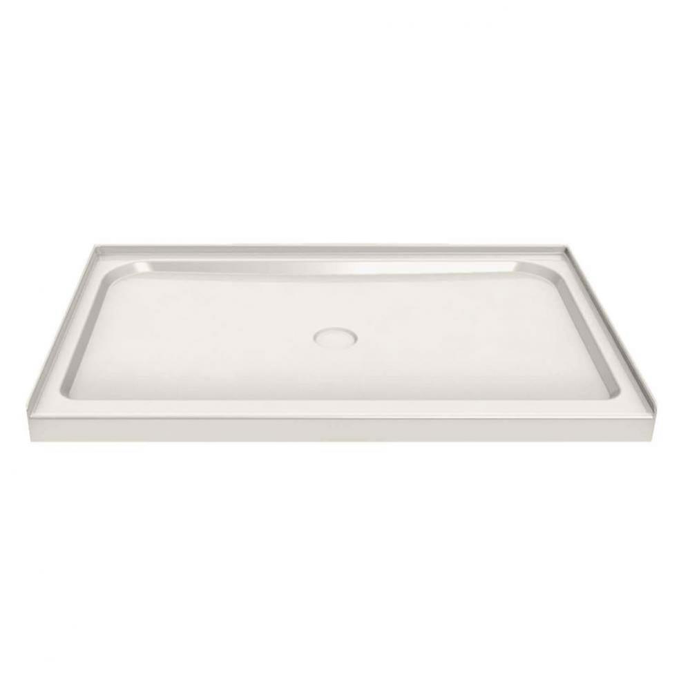 MAAX 47.75 in. x 34.125 in. x 4.125 in. Rectangular Alcove Shower Base with Center Drain in Biscui