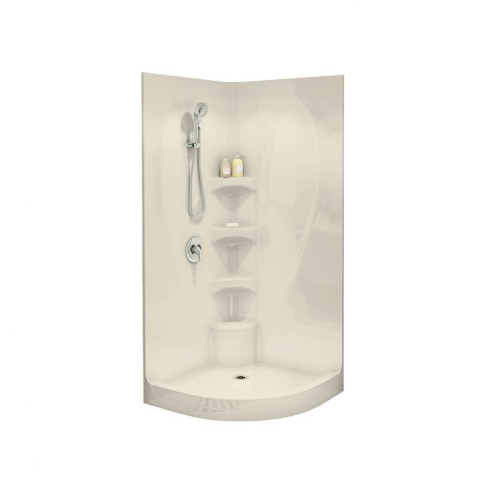 Equinox I 37 in. x 37 in. x 77.75 in. 1-piece Shower with No Seat, Center Drain in Bone
