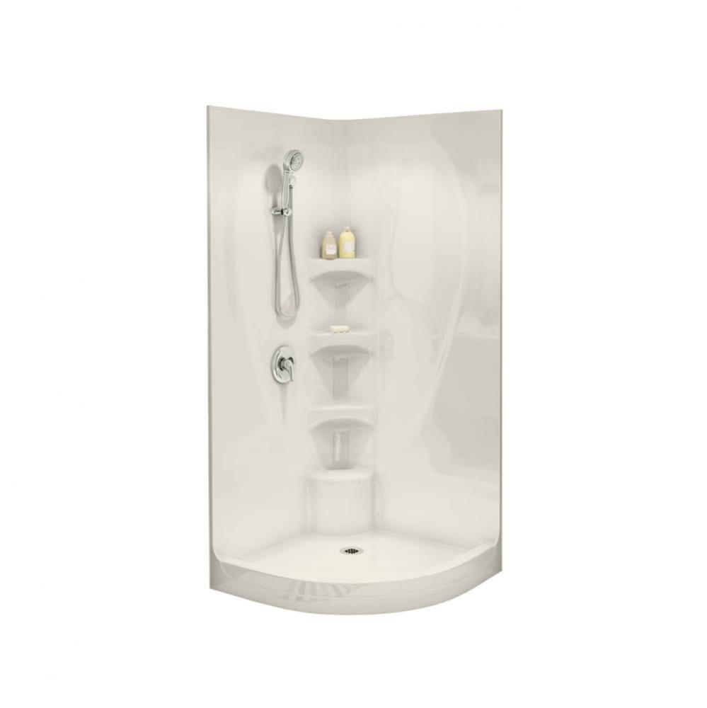 Equinox I 37 in. x 37 in. x 77.75 in. 1-piece Shower with No Seat, Center Drain in Biscuit