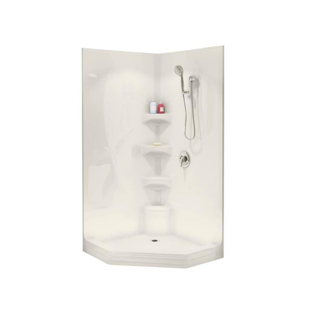 Equinox II 39.5 in. x 39.5 in. x 77.75 in. 1-piece Shower with No Seat, Center Drain in Biscuit