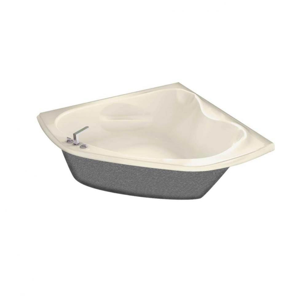 Vichy 59.75 in. x 59.75 in. Corner Bathtub with Combined Whirlpool/Aeroeffect System Center Drain