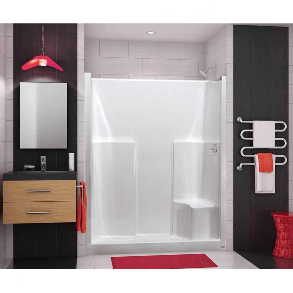 SS3660 R/L 60 in. x 36 in. x 77.375 in. 1-piece Shower with Left Seat, Center Drain in Thunder Gre