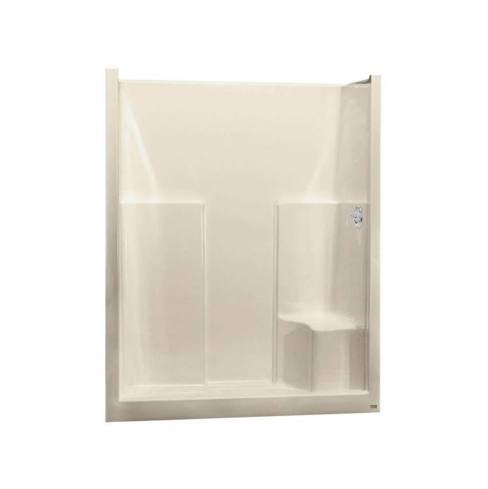 SS3660 R/L 60 in. x 36 in. x 77.375 in. 1-piece Shower with Left Seat, Center Drain in Bone