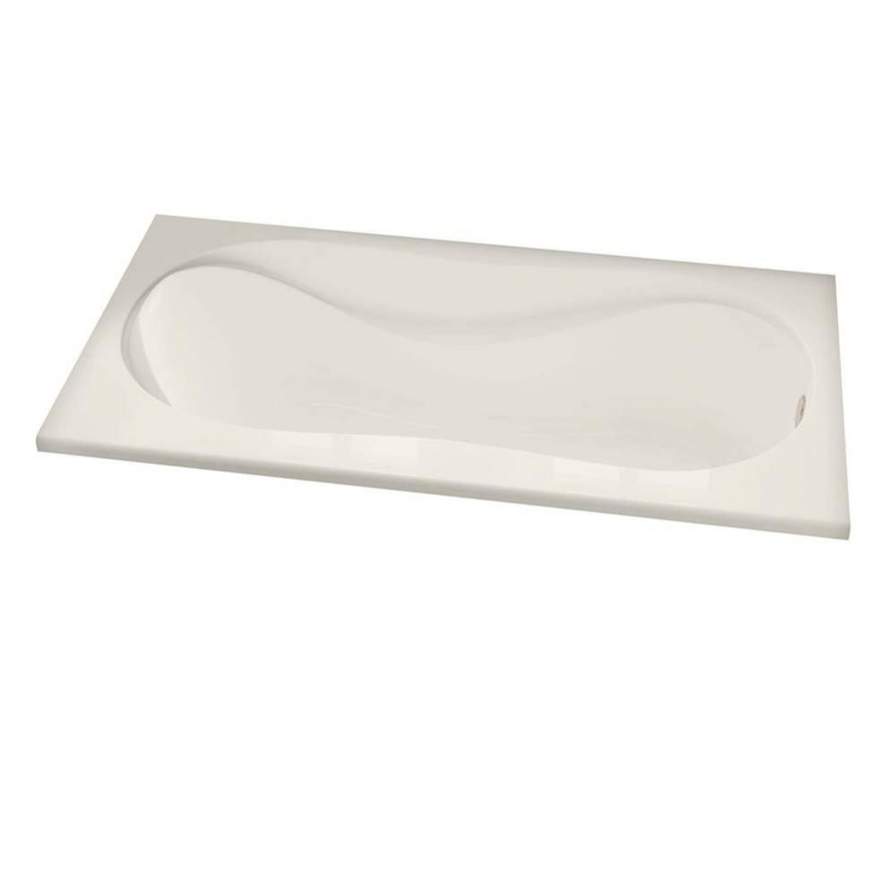 Cocoon 59.875 in. x 31.875 in. Drop-in Bathtub with End Drain in Biscuit