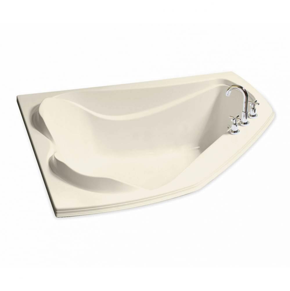 Cocoon 59.75 in. x 53.875 in. Corner Bathtub with 10 microjets System Center Drain in Bone
