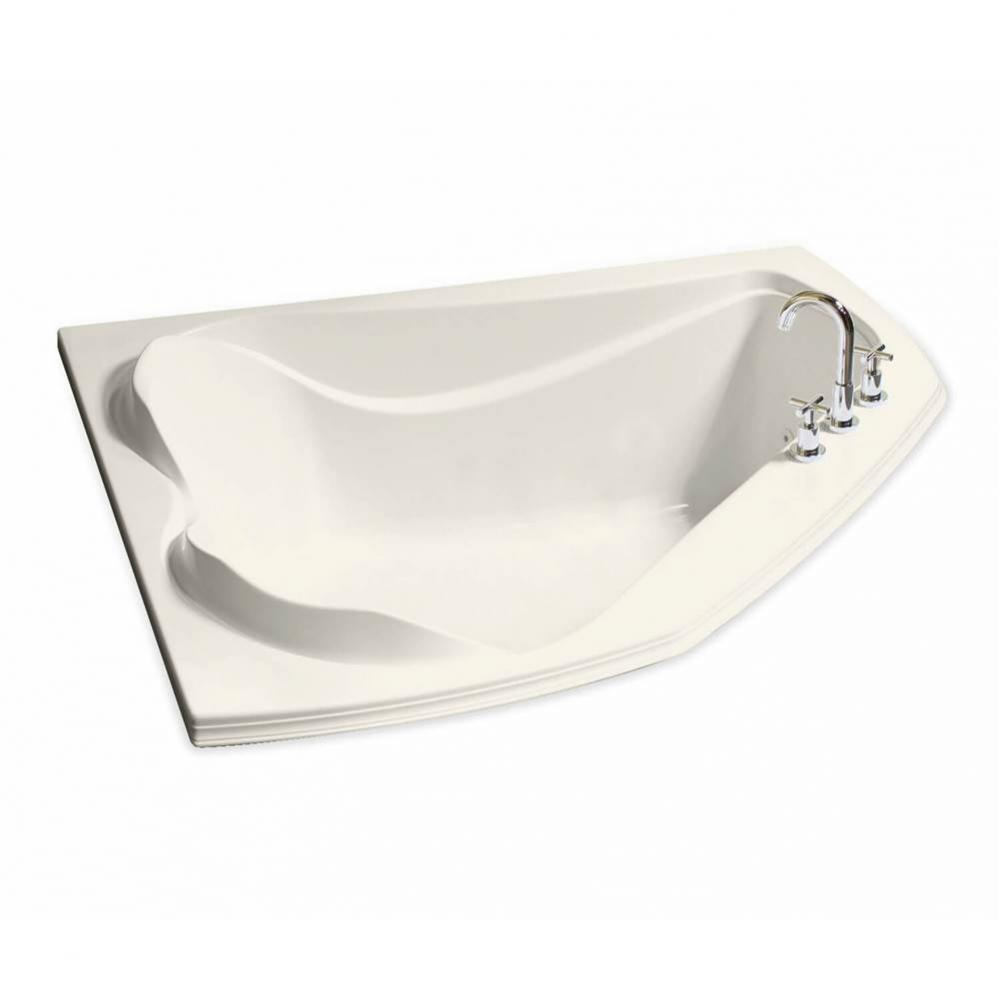 Cocoon 59.75 in. x 53.875 in. Corner Bathtub with 10 microjets System Center Drain in Biscuit