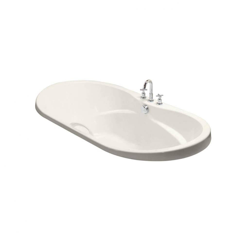 Living 72 in. x 42 in. Drop-in Bathtub with Aerofeel System Center Drain in Biscuit