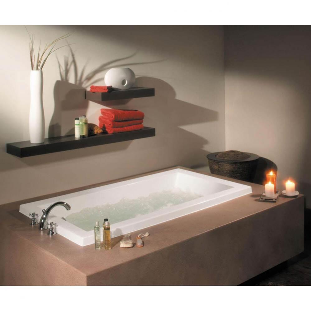 Aiiki 72 in. x 36 in. Drop-in Bathtub with Combined Hydrofeel/Aerofeel System End Drain in White
