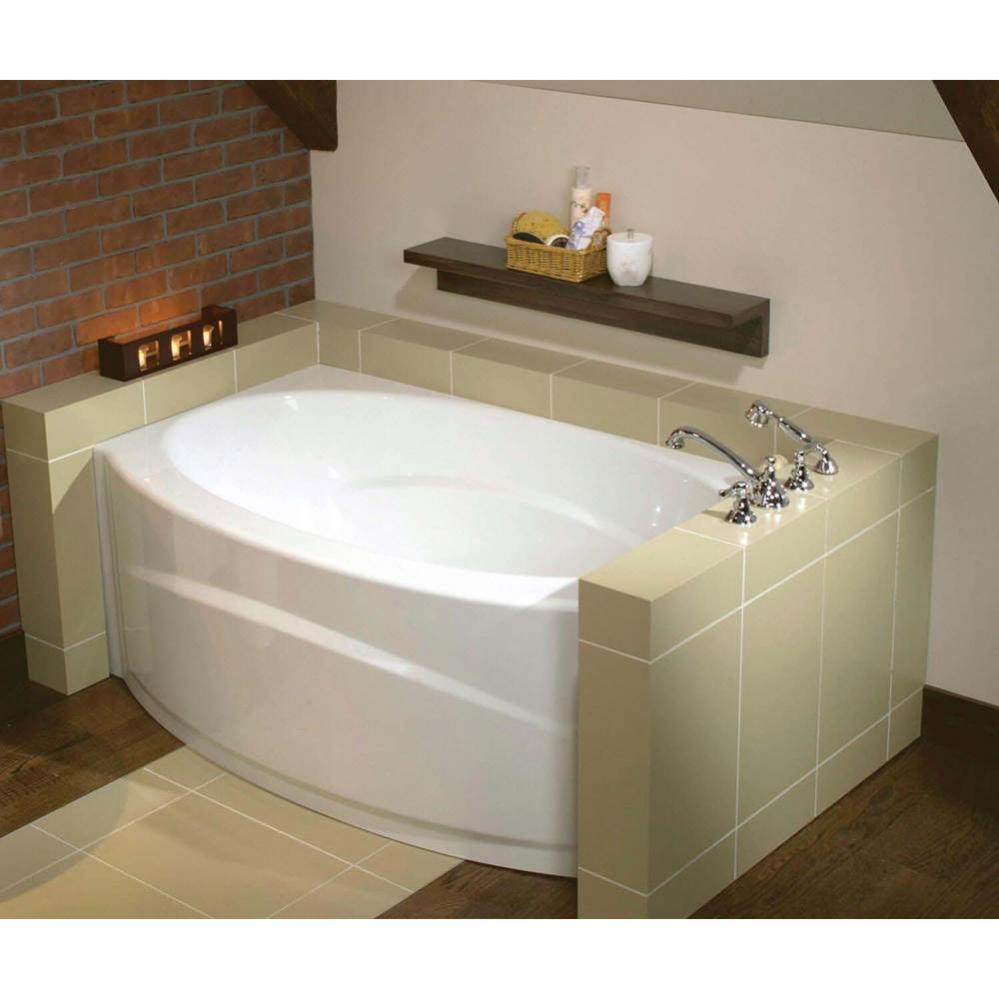 Islander AFR 60 in. x 38 in. Alcove Bathtub with Whirlpool System Left Drain in White