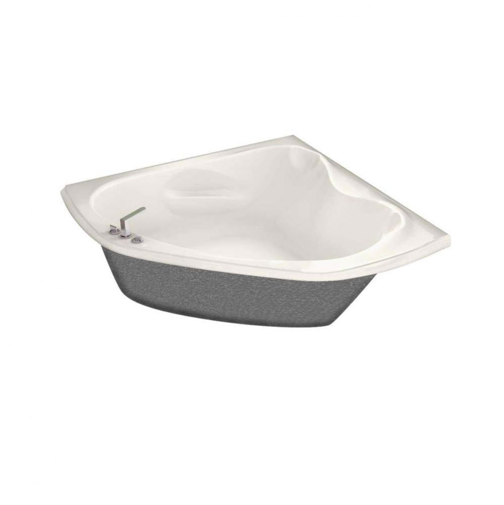 Vichy 54.75 in. x 54.75 in. Corner Bathtub with Combined Whirlpool/Aeroeffect System Center Drain