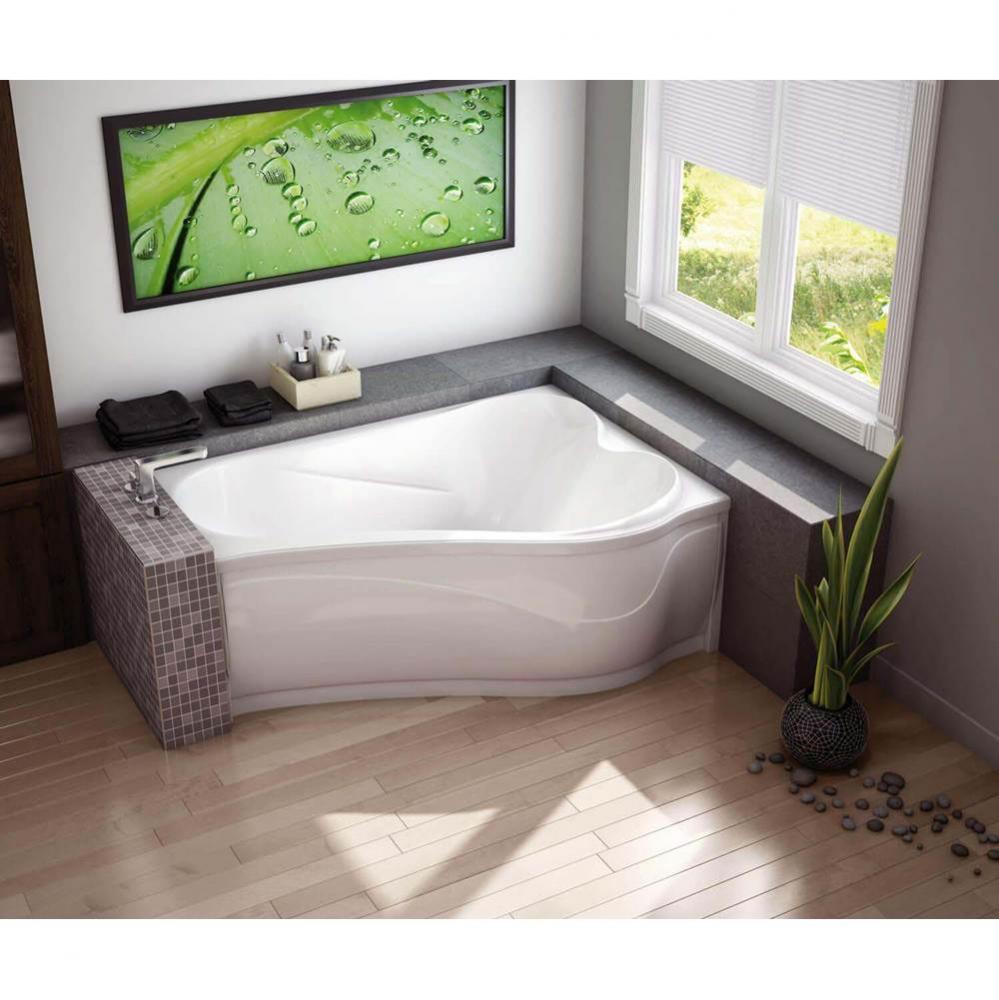 Vichy ASY 59.875 in. x 42.875 in. Corner Bathtub with Aeroeffect System Left Drain in White
