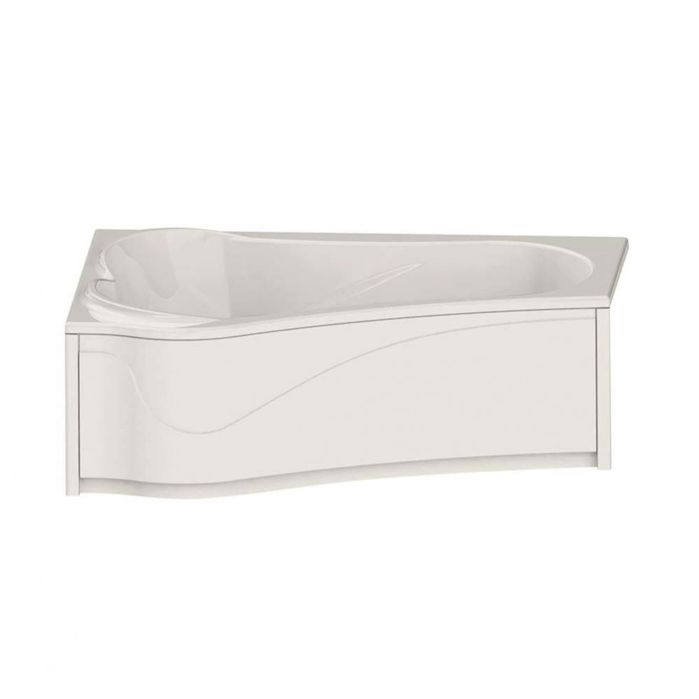 Vichy ASY 59.875 in. x 42.875 in. Corner Bathtub with Whirlpool System Right Drain in Biscuit