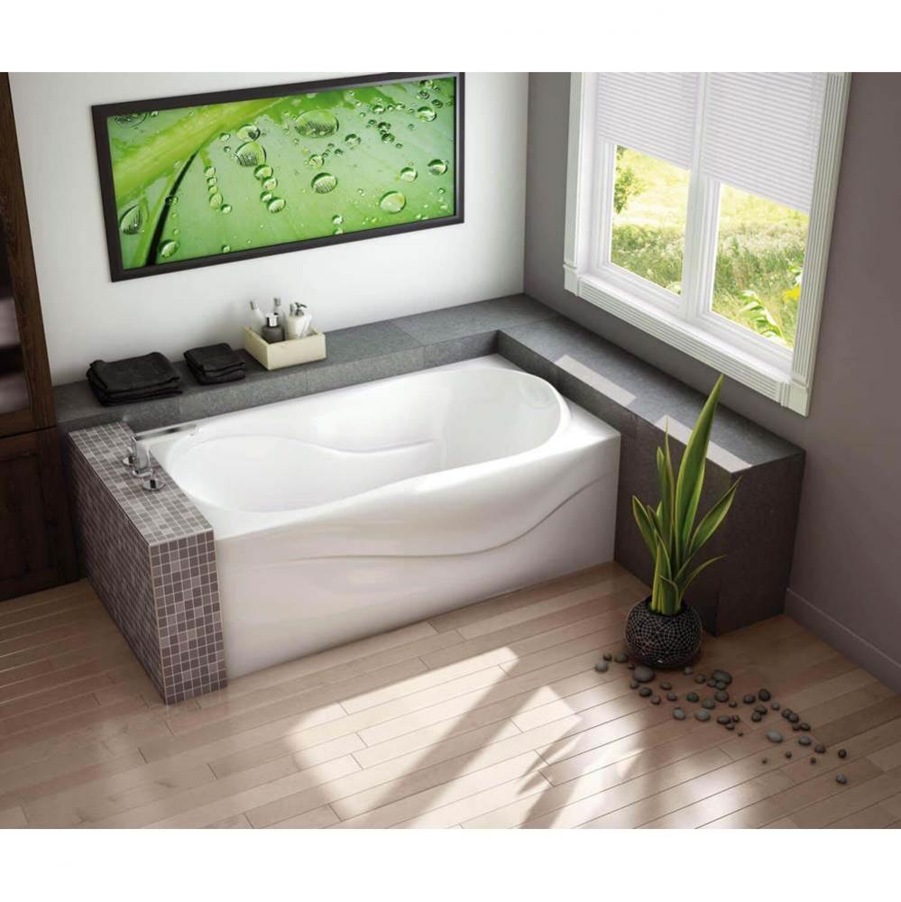 Vichy 59.875 in. x 33.375 in. Alcove Bathtub with Whirlpool System Left Drain in White