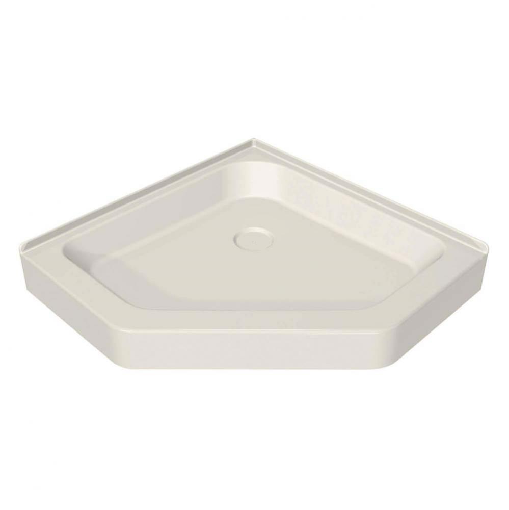 NA 36.125 in. x 36.125 in. x 6.125 in. Neo-Angle Corner Shower Base with Center Drain in Biscuit