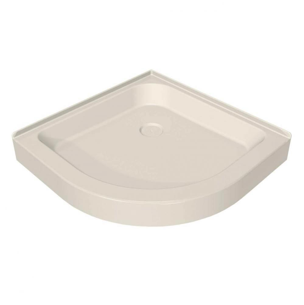 NR 40.125 in. x 40.125 in. x 6.125 in. Neo-Round Corner Shower Base with Center Drain in Biscuit