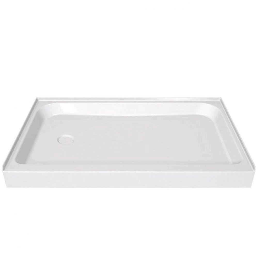 MAAX 59.75 in. x 30.125 in. x 6.125 in. Rectangular Alcove Shower Base with Left Drain in White