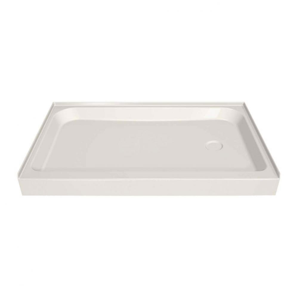 MAAX 59.75 in. x 30.125 in. x 6.125 in. Rectangular Alcove Shower Base with Left Drain in Biscuit