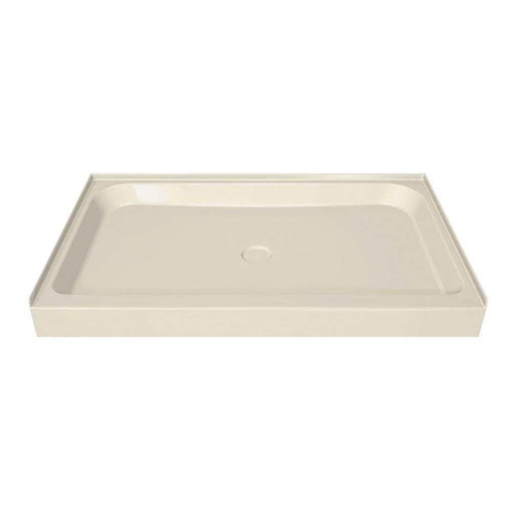 MAAX 59.75 in. x 36.125 in. x 6.125 in. Rectangular Alcove Shower Base with Center Drain in Bone