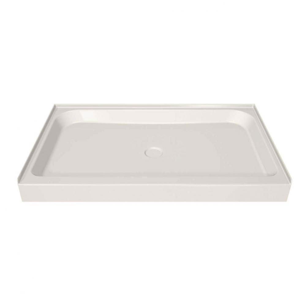 MAAX 47.75 in. x 32.125 in. x 6.125 in. Rectangular Alcove Shower Base with Center Drain in Biscui
