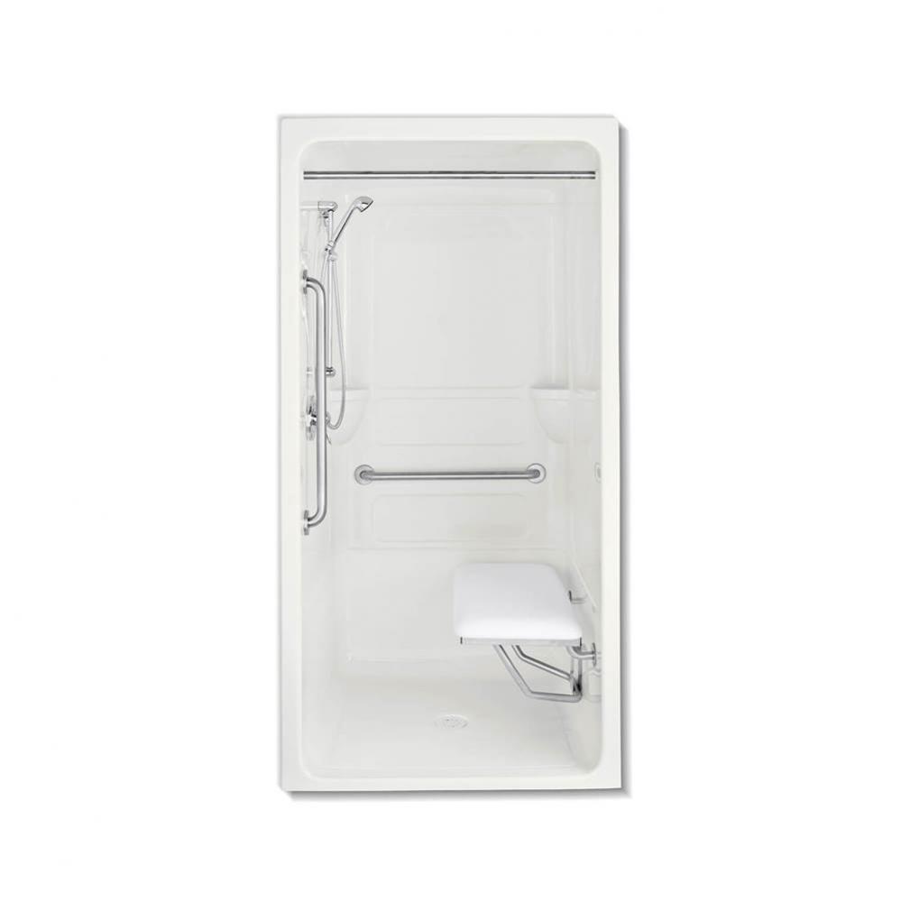 3636 43 in. x 36.5 in. x 82.25 in. 1-piece Shower with No Seat, Center Drain in White