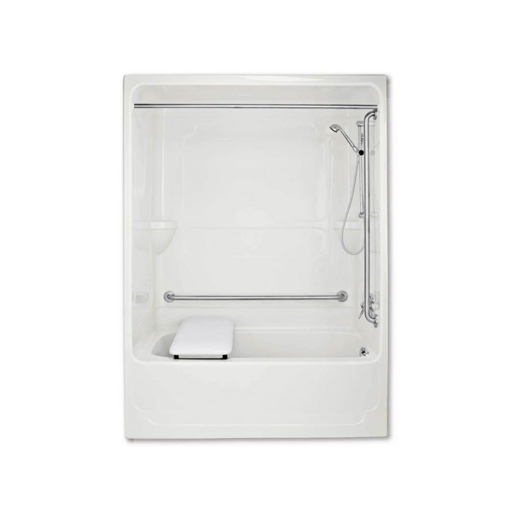 BF3260 62 in. x 32.375 in. x 84 in. 1-piece Shower with Right Drain in White