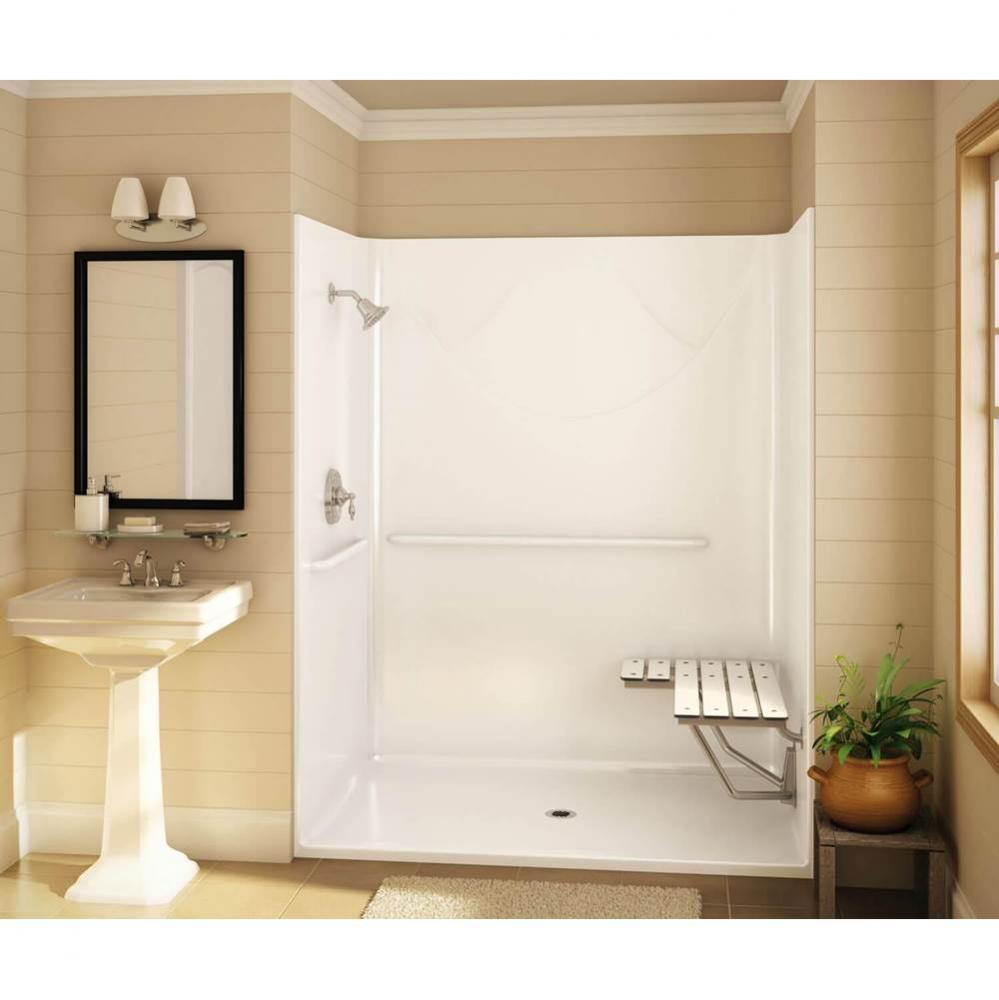 Outlook BFS-6036F 62.75 in. x 39.5 in. x 78.75 in. 1-piece Shower with No Seat, Center Drain in Th