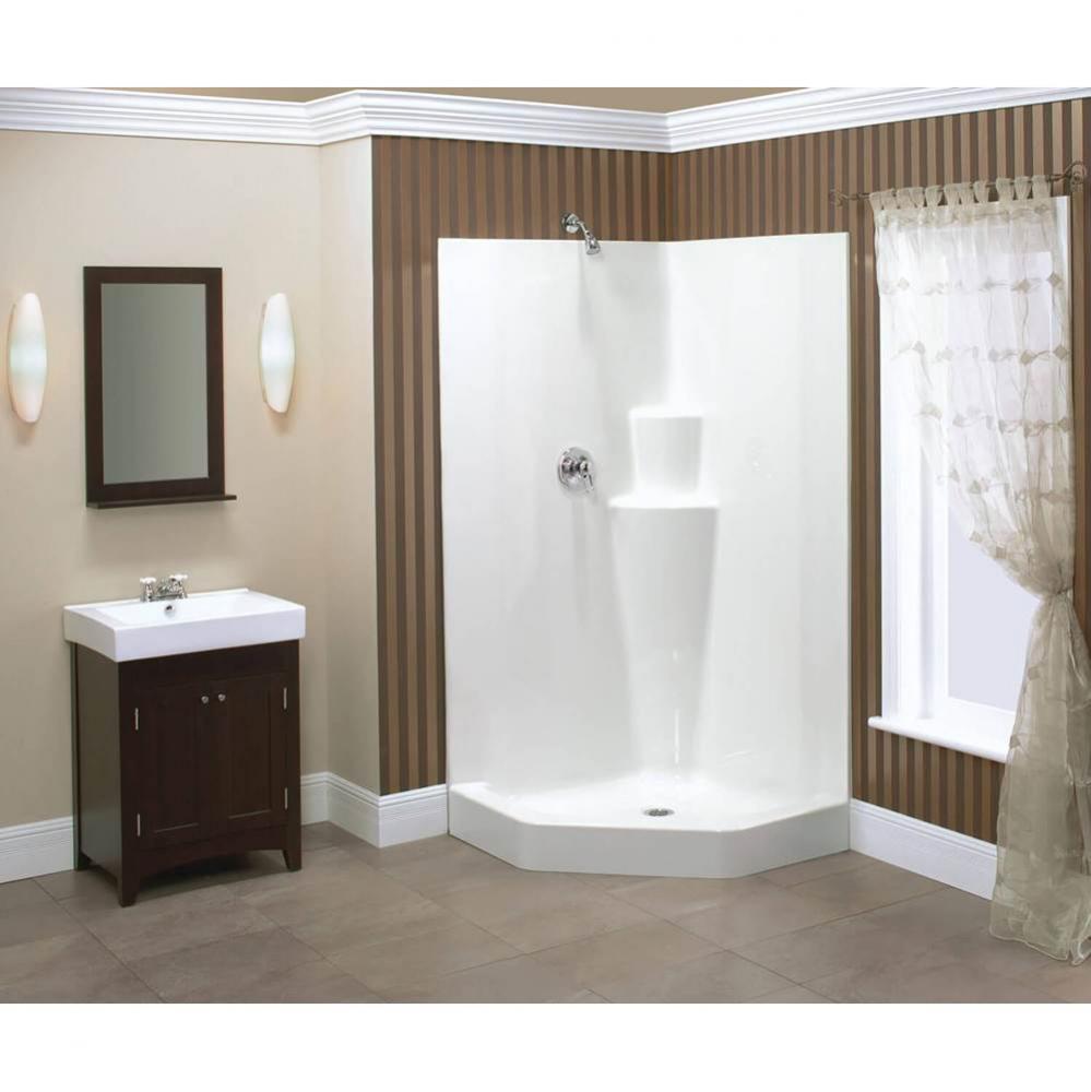 Imperial II 38.5 in. x 38.5 in. x 78.75 in. 1-piece Shower with No Seat, Center Drain in Sterling