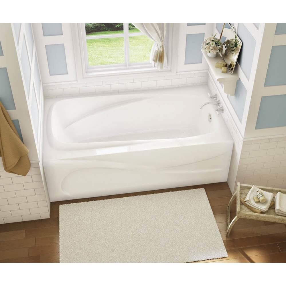Santorini 60 in. x 32 in. Alcove Bathtub with 10 microjets System Right Drain in White