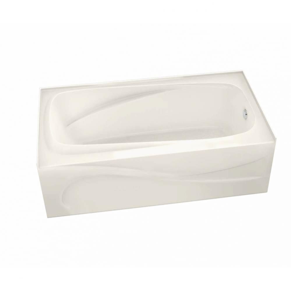 Santorini 60 in. x 32 in. Alcove Bathtub with Hydrosens System Left Drain in Biscuit