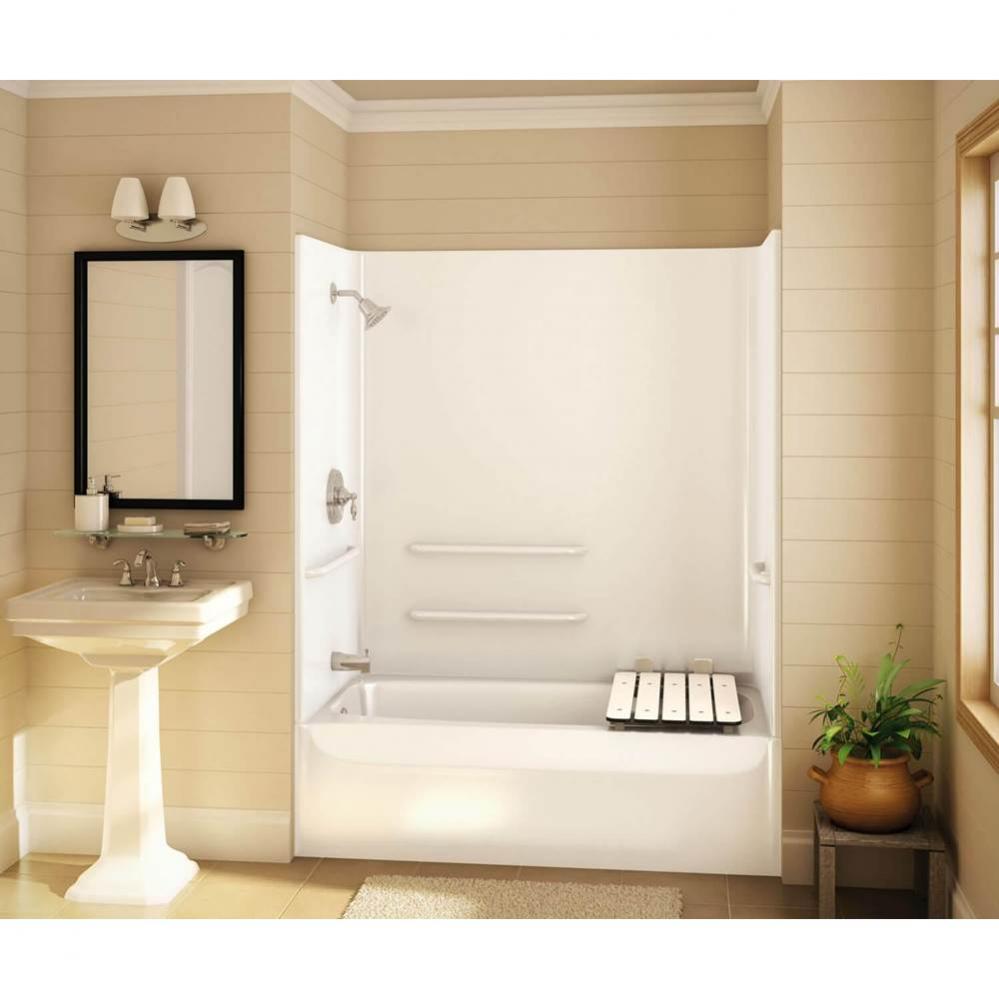Outlook BFTS-60F 59.875 in. x 33.25 in. x 77 in. 2-piece Shower with Right Drain in Sterling Silve
